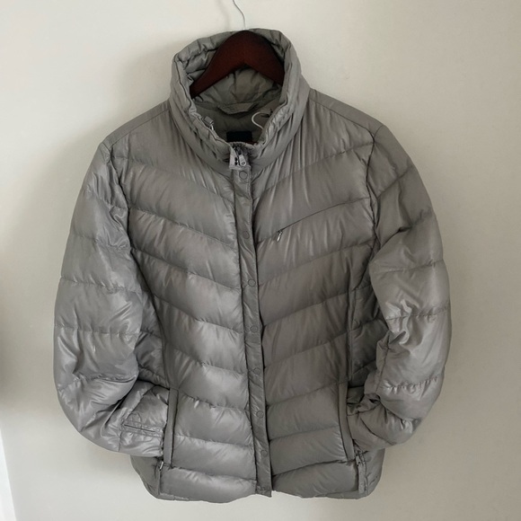 GAP Women’s Puffer Down Quilted Jacket Grey Sz L - Picture 1 of 12